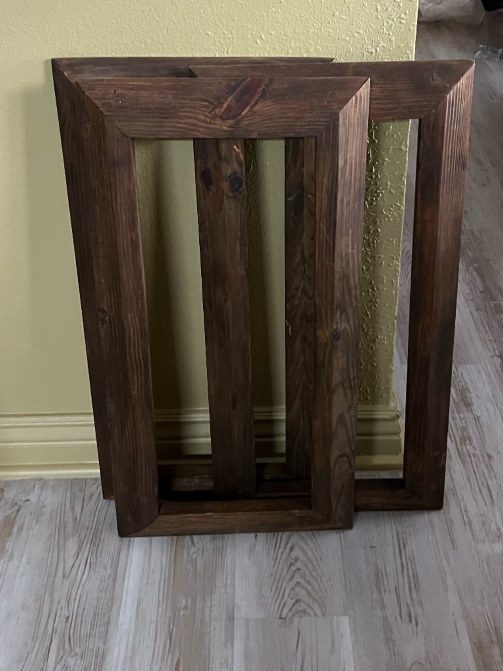 Set Of 3 handmade rustic thick rectangular mitered corners wooden wall frame
